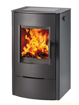 krbové kachle Haas + Sohn Firepot čierny s varnou sklokeramickou doskou