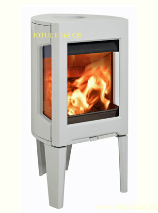 krbové kachle Jotul F 163 - biely smalt - bočné sklá