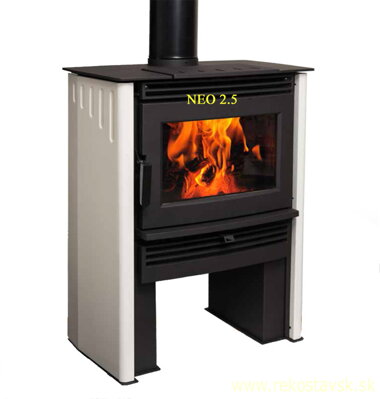 krbové kachle Pacific Energy  Neo 2.5 - biely
